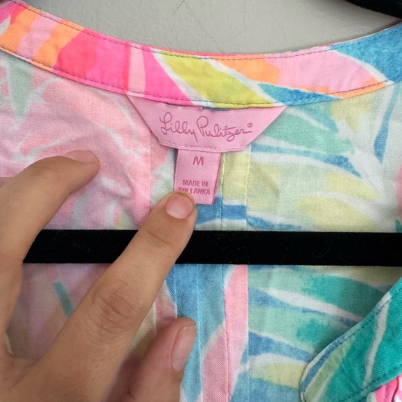 Lilly Pulitzer Tropical Floral Sleeveless Pintuck Top M Resort Vacation Chic - Picture 2 of 5